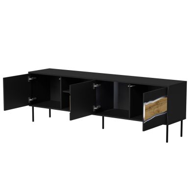 4. INSERTO 3D1W TV-Schrank 190x40x61,5 schwarz + LED