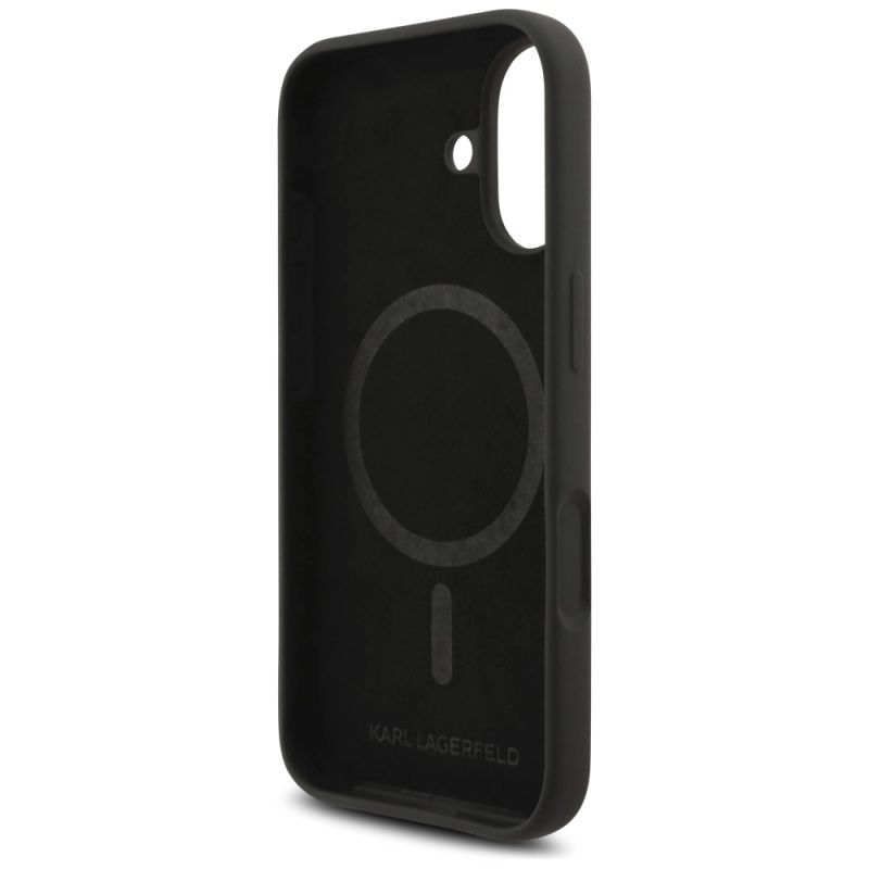 7. Karl Lagerfeld Silikon-Hülle Karl&Choupette Ring MagSafe für iPhone 17 - Schwarz