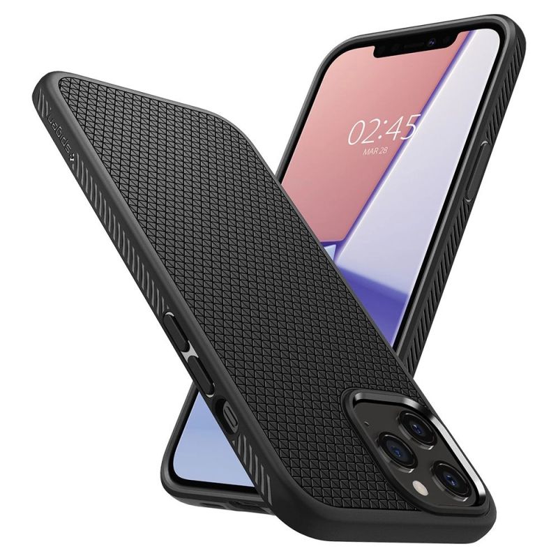 21. Spigen Liquid Air Hülle für iPhone 12 / iPhone 12 Pro – Mattschwarz