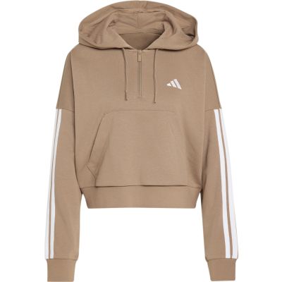 2. Damen-Sweatshirt adidas Essentials 3-Stripes French Terry Quarter-Zip beige KF8315