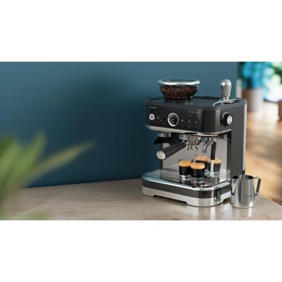 18. Philips PSA3218/10 Kaffeemaschine Barista Brew, 15 bar Pumpendruck, integrierter Milchaufschäumer, halbautomatisch, 1350 W, Schwarz