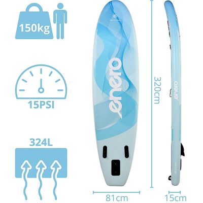 36. SET - 150 kg aufblasbares SUP-Board ENERO 320x81x15 cm