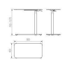 Schreibtisch/Tisch mit verstellbarer Höhe, Laptoptisch, schwarz