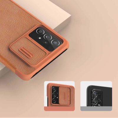 9. Nillkin Qin Lederholsterhülle für Samsung Galaxy A73 schwarz
