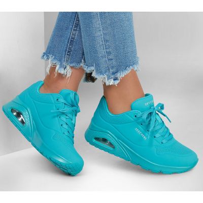 2. Damen-Sportschuhe Skechers Uno Stand On Air Sneaker grün (73690-TURQ)