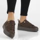 2. Damen-Plateau-Sneaker aus Leder, braun, Filippo DP3533