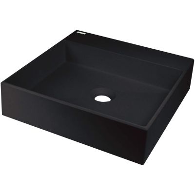 Aufsatzwaschbecken aus Granit mit Armaturenplatz – 400 x 400 mm