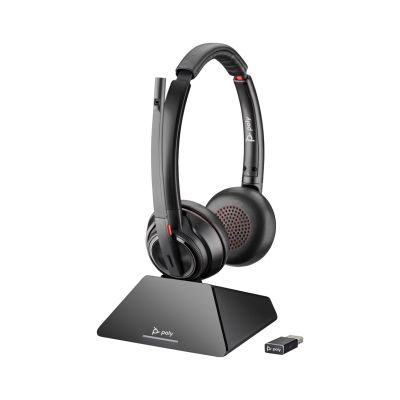 POLY Savi 8220 UC Headset, Microsoft Teams-zertifiziert, DECT 1880–1900 MHz, USB-A
