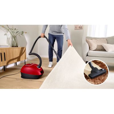 15. Bosch Serie 4 BGB41PET1 Staubsauger mit Beutel, rot