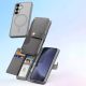 8. Dux Ducis Lawa Lederhülle für Samsung Galaxy S25+ mit abnehmbarer magnetischer Brieftasche – Grau