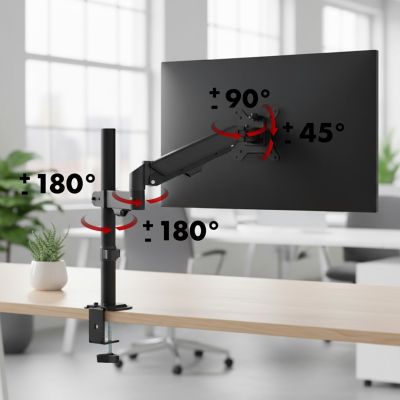 10. MACLEAN Monitorhalterung, Gasfeder, 17"-32", 2-10 kg, Schwarz MC-135