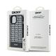 8. DKNY MagSafe Lederhülle mit bedrucktem Muster und Metalllogo für iPhone 15/14/13 – Schwarz