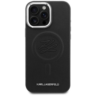 3. Karl Lagerfeld MagSafe Hülle mit geprägten Initialen für Samsung Galaxy S26 – Schwarz