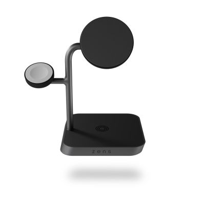 3. Zens Aluminium Serie 3-in-1 Magnetisches kabelloses Desktop-Ladegerät Pro 3+ mit Netzteil