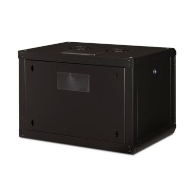29. Digitus Unique 19" 7U Wand-Netzwerkschrank 600x450 mm, Glastür, schwarz, ungeteilt, montiert, 100 kg