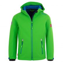TrollKids Kids Trollfjord Jacket hellgrün/mittelblau winddichte Softshelljacke (161-304)