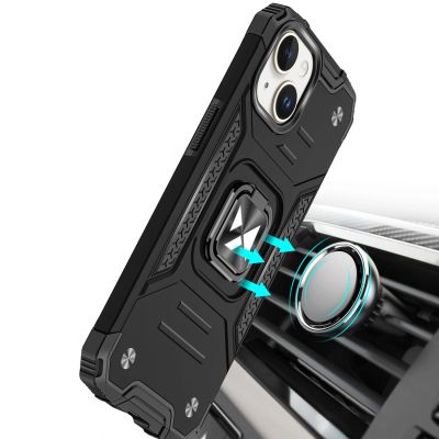 6. Gepanzerte Hülle mit Fingerhalter für iPhone 15 Plus Wozinsky Ring Armor – Gold
