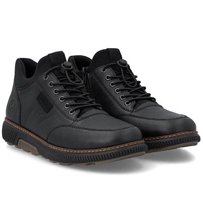 4. Herren-Lederstiefeletten, warm und bequem, schwarz, Rieker B3356-00