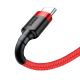 2. Baseus Cafule USB-A / USB-C QC 3.0 3A Kabel 1 m - Rot