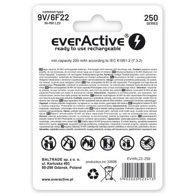 2. everActive EVHRL22-250 Akku (250 mAh; Ni-MH)