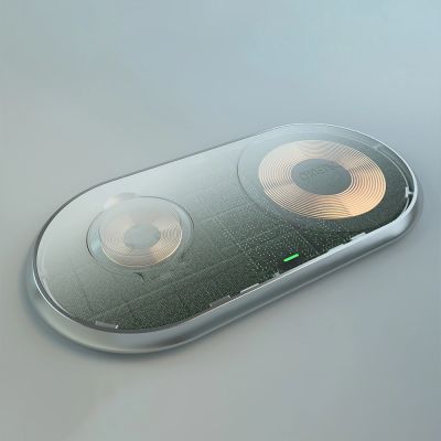 5. Choetech Qi 2in1 kabelloses Ladegerät für Smartphones / Apple Watch mit Standfuß (MFI) USB Typ C weiß (T317)