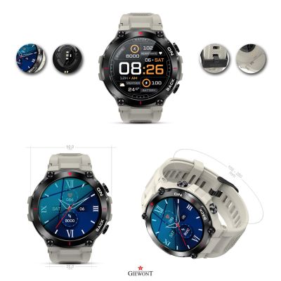 4. GIEWONT Pionier GPS GW460-3 Smartwatch - Hellgrau
