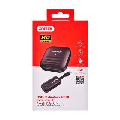 5. UNITEK Drahtloser HDMI-Transmitter bis zu 50 m, USB-C, Schwarz