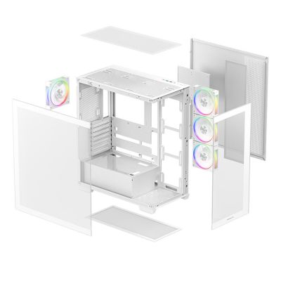 7. DeepCool CG580 4F V2 Midi-Tower-Gehäuse, Weiß, R-CG580-WHADA4-G-2