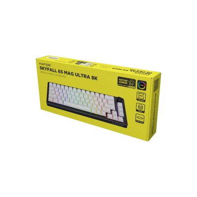 13. HATOR Skyfall 65 MAG ULTRA 8K Gaming-Tastatur USB QWERTY US Englisch Schwarz, Weiß