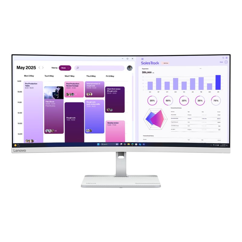 Lenovo L34W-4C 34" WQHD 120 Hz 350 cd/m² HDMI DP Cloud Grey