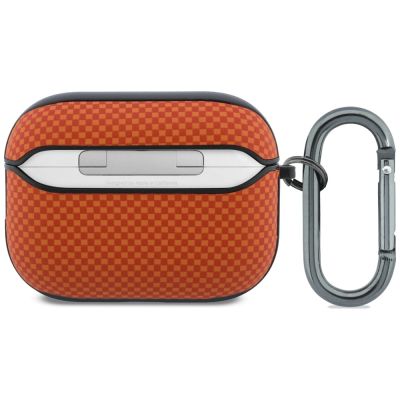 3. BMW Logo-Hülle aus strukturiertem Kevlar-Metall für AirPods Pro 3 – Orange