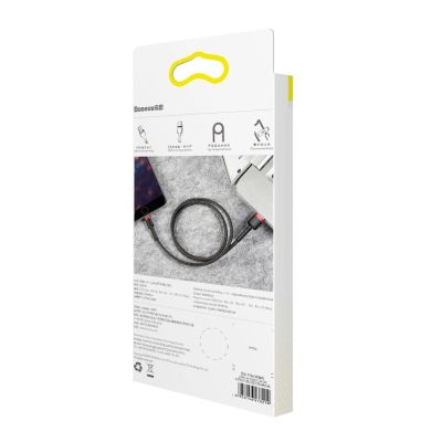 10. Baseus Cafule USB-A / Lightning 2.4A QC 3.0 Kabel 1 m - Schwarz und Rot