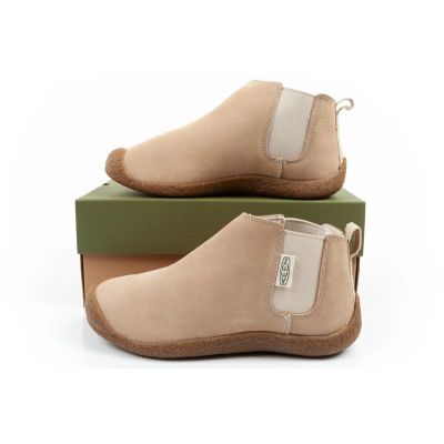 10. Keen Damenschuhe Mosey Chelsea Stiefeletten aus Leder, hellbeige