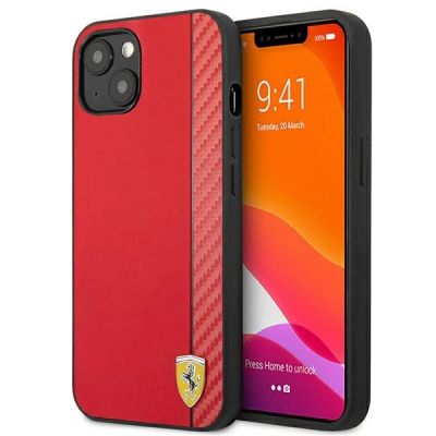 Ferrari FESAXHCP13SRE iPhone 13 mini 5.4" rot/rot Hardcase On Track Carbon Stripe