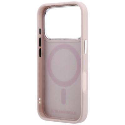 7. Karl Lagerfeld with Ring Stand 360 Choupette Head Pin MagSafe Hülle für iPhone 18 Pro / 17 Pro – rosa