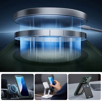 3. ESR Classic Pro Set Halolock MagSafe Hülle für iPhone 16 Pro Max – grün