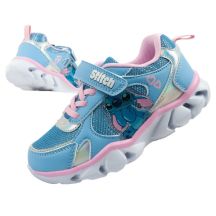 Leomil Kinder-Sportschuhe, Sneaker, Stitch Light mit Klettverschluss, blaue LED-Beleuchtung