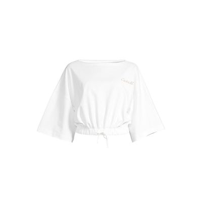 2. CASALL Damen Crop-Top aus schwerer Baumwolle, Weiß