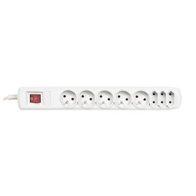 2. Activejet APN-8g/3m-GR Überspannungsschutzleiste (3 x Typ C, 5 x UTE; 10 A; 3 m; grau)