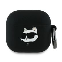 Karl Lagerfeld Silikon-Choupette-Kopf 3D-Hülle für AirPods 4 – Schwarz