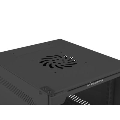 5. Lanberg 10" 12U 280x310 Wandschrank mit schwarzer Glastür (Flat Pack)