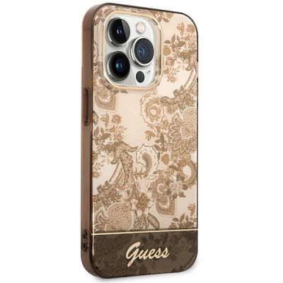 4. Guess GUHCP14XHGPLHC iPhone 14 Pro Max 6,7" ockerfarbene Hardcase-Porzellankollektion