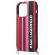 5. Karl Lagerfeld Color Stripes Strap Case für iPhone 14 Pro - Rosa