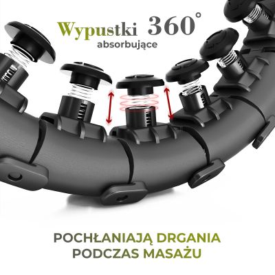11. HULA-HOP-SET HHW12 SCHWARZ MIT PROJEKTIONEN UND HMS-GEWICHT + GÜRTEL BR163 SCHWARZ ÜBERGRÖSSE