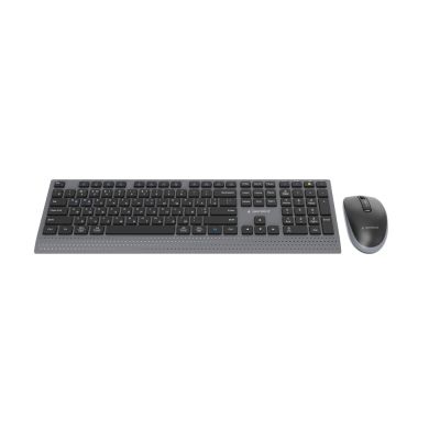 2. GEMBIRD Kabelloses Tastatur- und Maus-Set mit Dual-Modus, 2,4 GHz + Bluetooth, schlank, russisches Layout, Schwarz