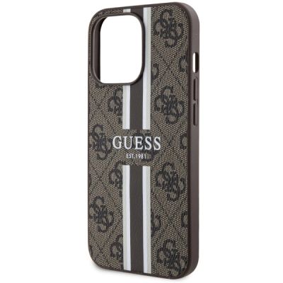 6. Guess GUHMP13XP4RPSW iPhone 13 Pro Max 6,7" braun/braunes Hardcase 4G bedruckte Streifen MagSafe