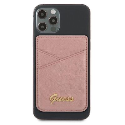 2. Guess Wallet Card Slot GUWMSSASLPI MagSafe Saffiano-Rosa/Rosa