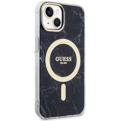 4. Guess GUHMP14SPCUMAK iPhone 14 6.1" schwarz/schwarz Hardcase Marble MagSafe