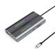 Orico XCR 12-in-1 RGB USB-C Dockingstation mit 3x USB-A, USB-C PD, 100W HDMI, 4K VGA, RJ45 Gigabit-SD- und microSD-Kartenleser – Grau