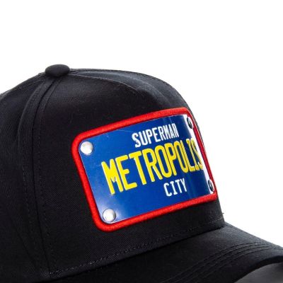 3. Capslab Superman Metropolis City DC Schwarze Baseballkappe - FG/DC2/1/CAS/SUP1